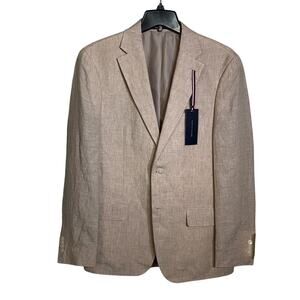 Tommy Hilfiger Men's Modern-Fit 100% Linen Sport Coat tan 38R $295